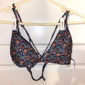 Multicolor Floral Print Bikini Top